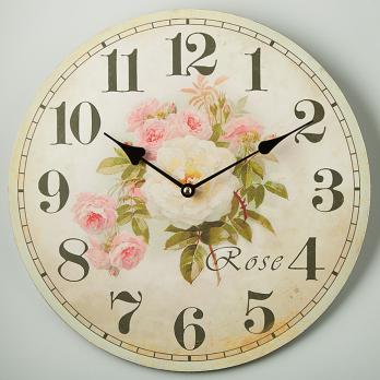 Часы настенные круглые Роза прованс