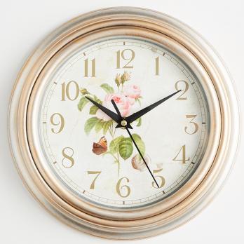 Часы настенные 26 см DT9-0001 патигированные, часы круглые розы